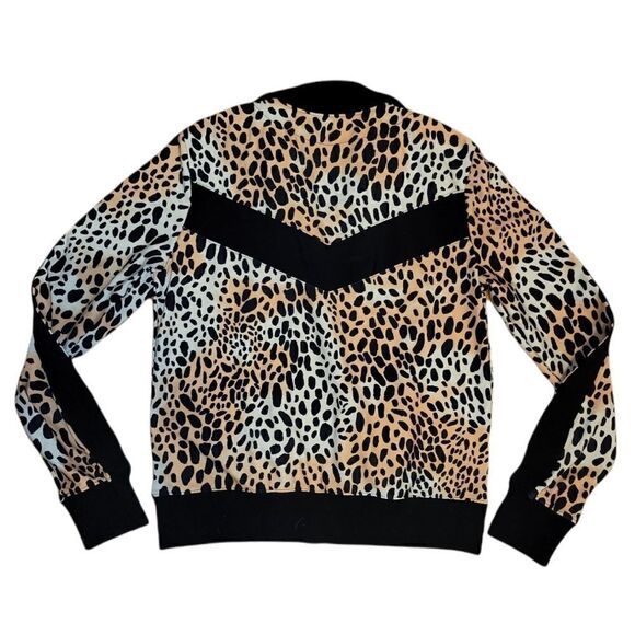NWT Buddy Love VONN ELASTIC LONG SLEEVE ZIP UP Work Out Jacket CHEETAH Black S - Picture 7 of 12